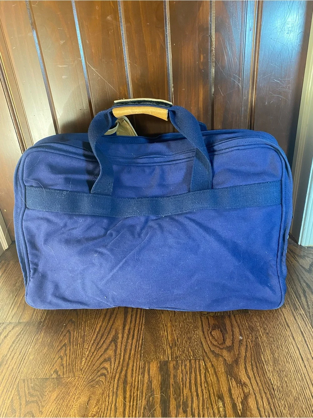 John Austin Navy Blue Duffel Travel Bag Large - 20”L X 14”H X 10”